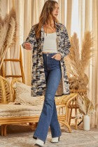 Lillia Grey Camo Long Jacket