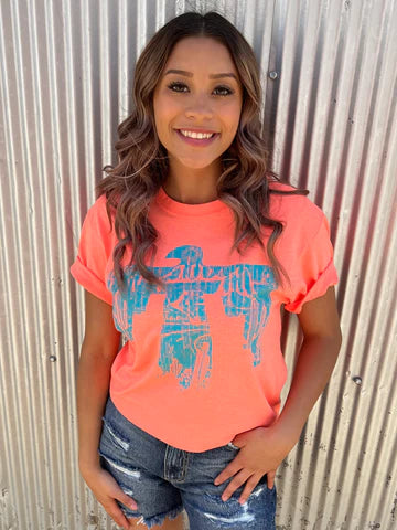 Josephine Desert Scene Turquoise Ink Thunderbird Tee