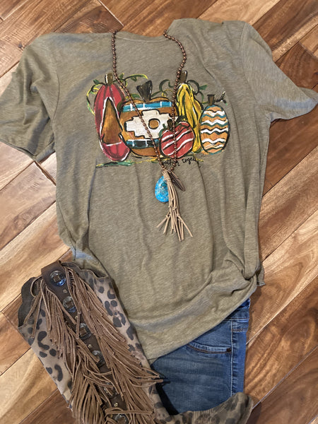 Luna Fall Pumpkin Aztec Tee