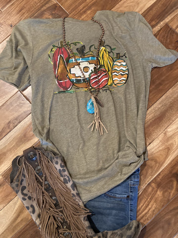 Luna Fall Pumpkin Aztec Tee