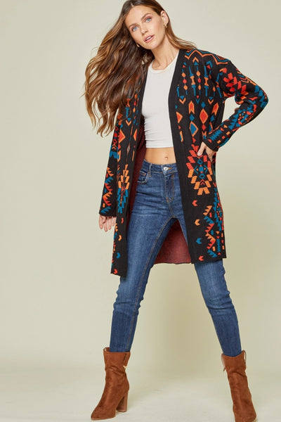 Nyla Black Multi Cardigan