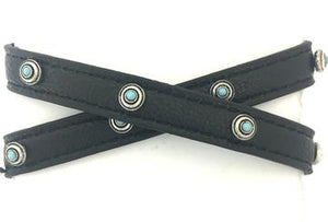 Emery Multi Strap Silver Stud w/Turquoise Colored Stone Bracelet