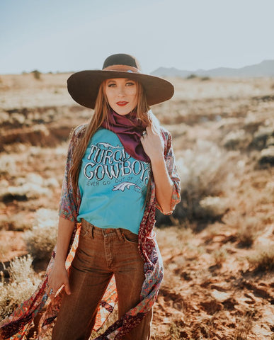 Cora Turquoise & Cowboys Tee